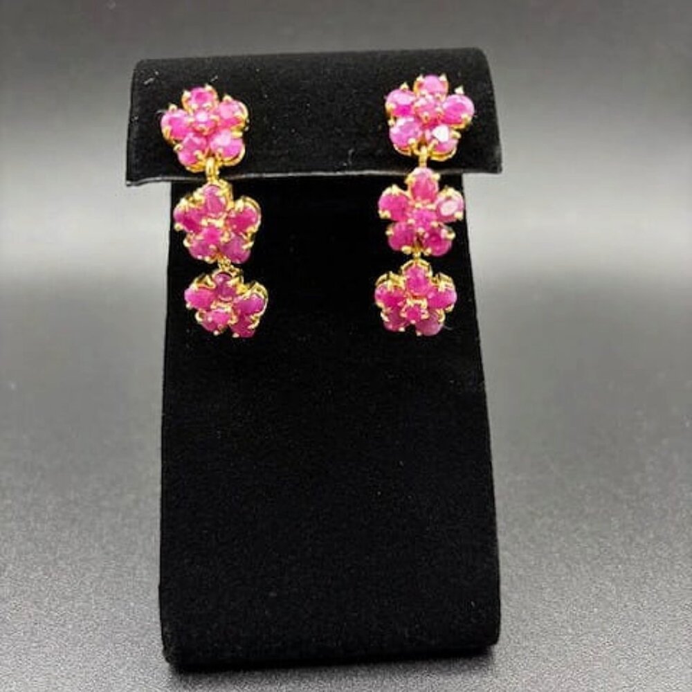 Sterling Silver Earrings With Ruby - image 3